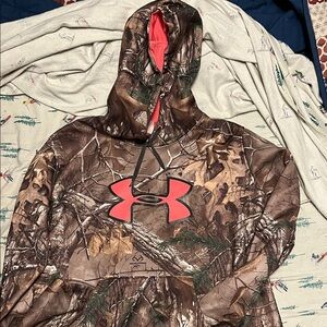 Under Armour Camo Hoodie with Coral Accents
